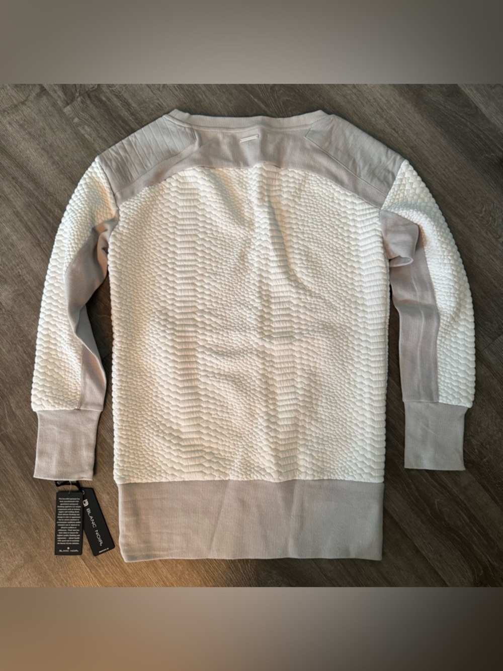 Blanc Noir Croc Textured Sweatshirt - Picture 3 of 9